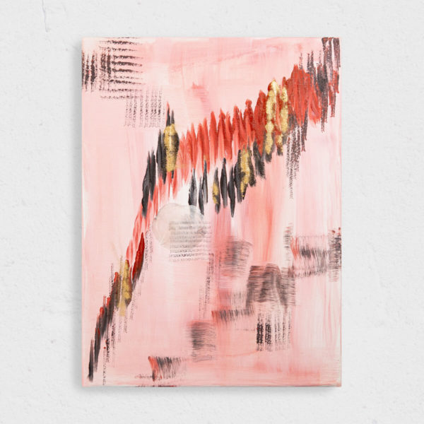 Öl leinwand kunst pink rot schwarz abstract