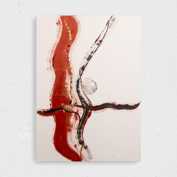 Öl leinwand kunst wiess braun rot abstract