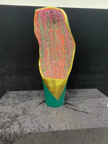 Grottenlicht Kunst grün-gold und mix farben