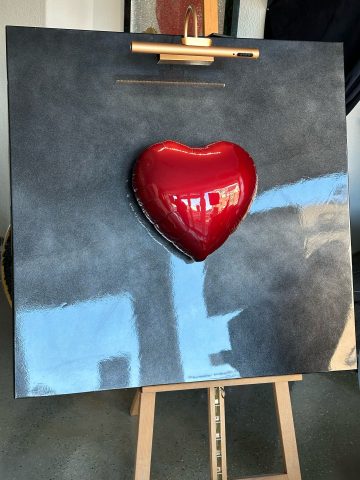 Herz auf Aluminium Träger